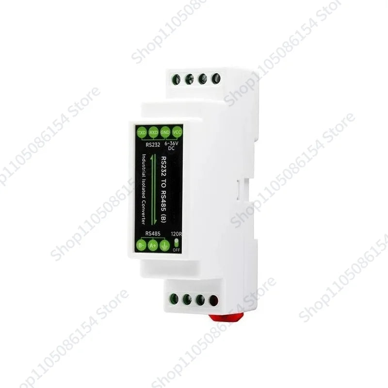 Rail RS232 to RS485 Serial Communication Converter Module, Active Digital Isolation, Industrial Communication