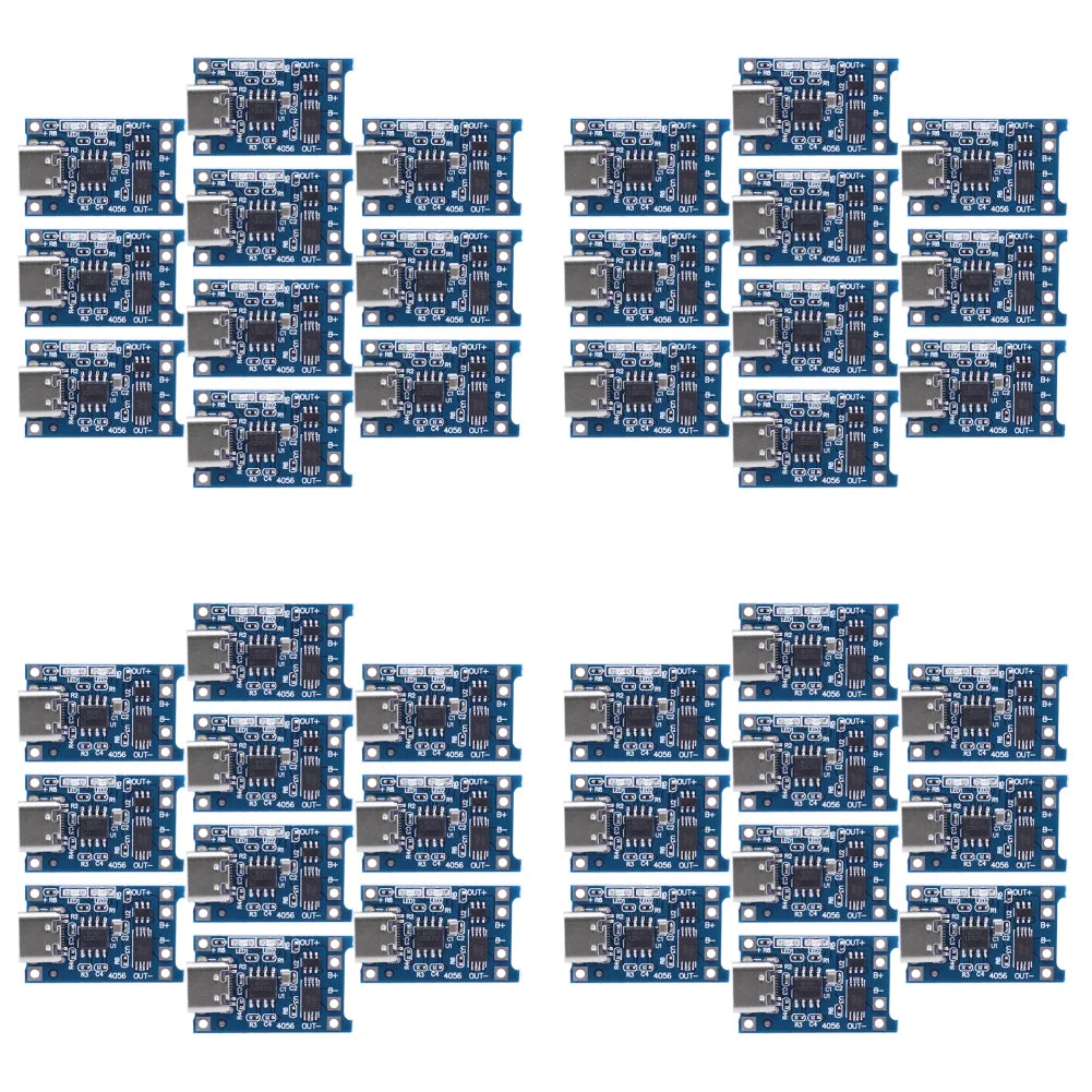 50-1pcs TP4056 3A 5V Lithium Battery Charging Board Module Micro USB/Type-c Interface Charging Protection 2-in-1