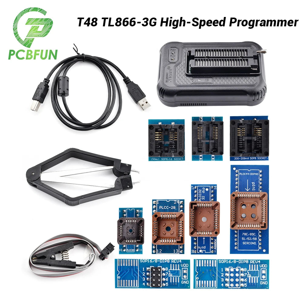 T48 TL866-3G Programmer Support 28000+ ICs for EPROM/MCU/SPI/Nor/NAND Flash/EMMC/ IC TESTER/ TL866CS TL866II Replacement