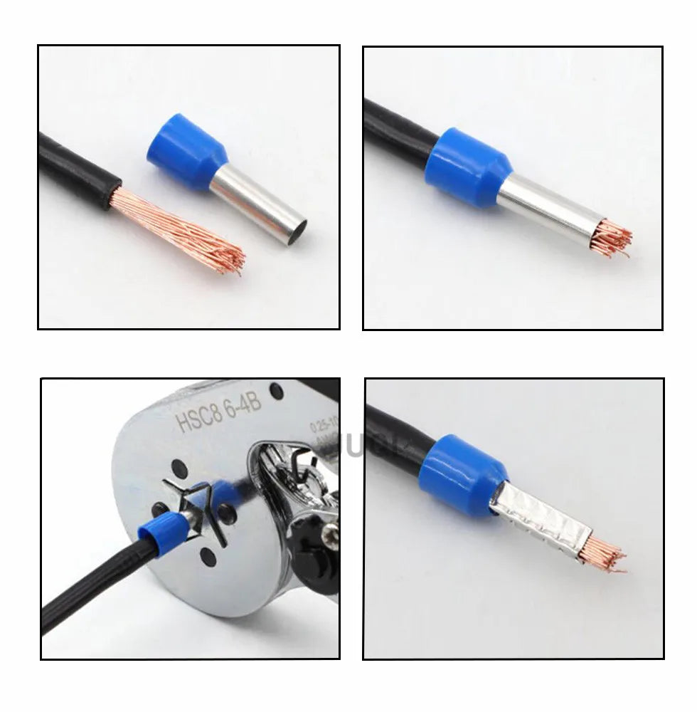 100pcs/Pack E0508 E0510 E0512 Insulated Ferrules Terminal Block Cord End Wire Connector Electrical Crimp Terminator 0.5mm²