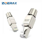 ZoeRax 2PCS RJ45 Cat8 Cat7 Cat6A Toolless Field Termination Plug, Shielded (STP), PoE++ (4PPoE), Modular RJ45 Male Connector