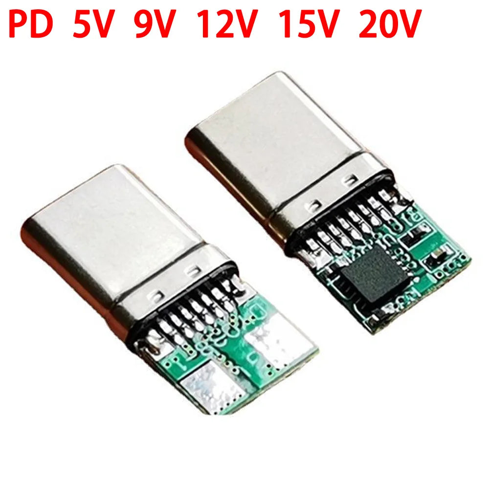 1PCS USB Type-C PD/QC Male Plug Decoy Board Fast Charge PCB 9V 12V 15V 20V Module PD 2 3.0 DC Trigger Cable QC4 Charge Connector