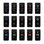 12V/24V Waterproof DPDT Momentary Rocker Switch ON-OFF-ON Arrows Winch In/Out Up/Down Toggle for Jeep, Dump Trailer, Truck, Boat