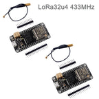 2Sets LoRa32u4 RA02 RA-02 433MHz Lora Module Development Board IOT with Antenna, Long Range 1KM LiPo SX1278 DIY0031