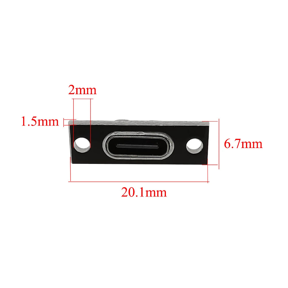 1/2/3/5/6/10Pcs Type-C USB Jack Socket With Fixing Plate 2Pin 4Pin 6Pin Type C Female Welding Connector Charging Port