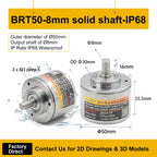 Briterencoder Single-turn Absolute Rotary Encoder SSI/RS485/Analog Output Waterproof, Power-Off Memory for Angle  & Speed