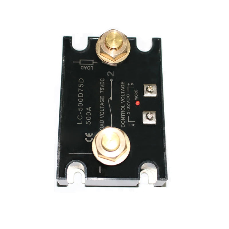 DC Control DC Solid State Relay 3-32VDC Control 75VDC Load Voltage High Current 500A 1000A with Heat Sink Raditor High Power SSR