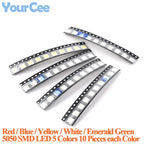 50pcs-390pcs SMD LED 0402 0603 0805 1206 3528 2835 5050 5730 Diode Red Blue Yellow White Green Orange Purple Pink