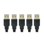5PCS Type A Male Female USB 4 Pin Plug Socket Connector With Black Plastic Cover Type-A DIY Kits ibuw