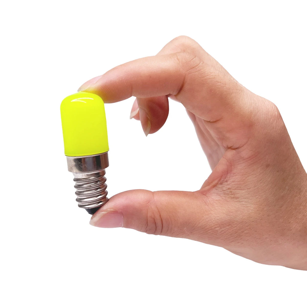 Colorful T18 Mini E14 E12 LED Bulb Refrigerator Light 2W Red Green Blue Yellow Cold / Warm White Lamp AC 85-265V For Freezer