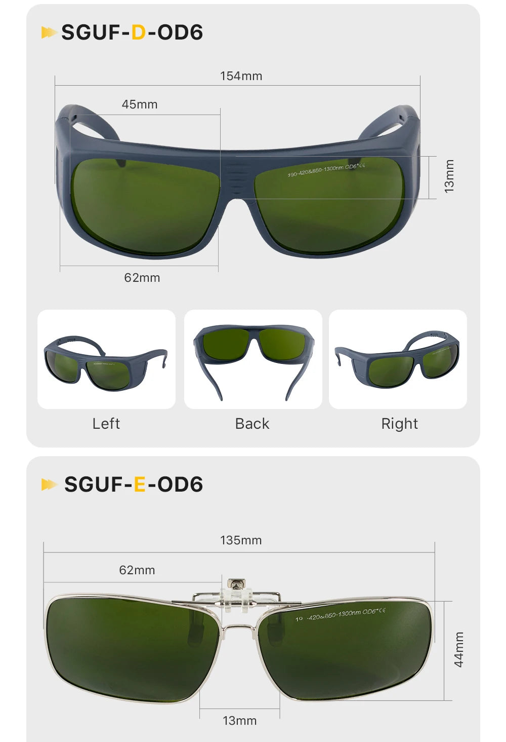 Cloudray 1064nm OD6+ Laser Safety Goggles Protective Glasses Shield Protection Eyewear For YAG DPSS Fiber Laser