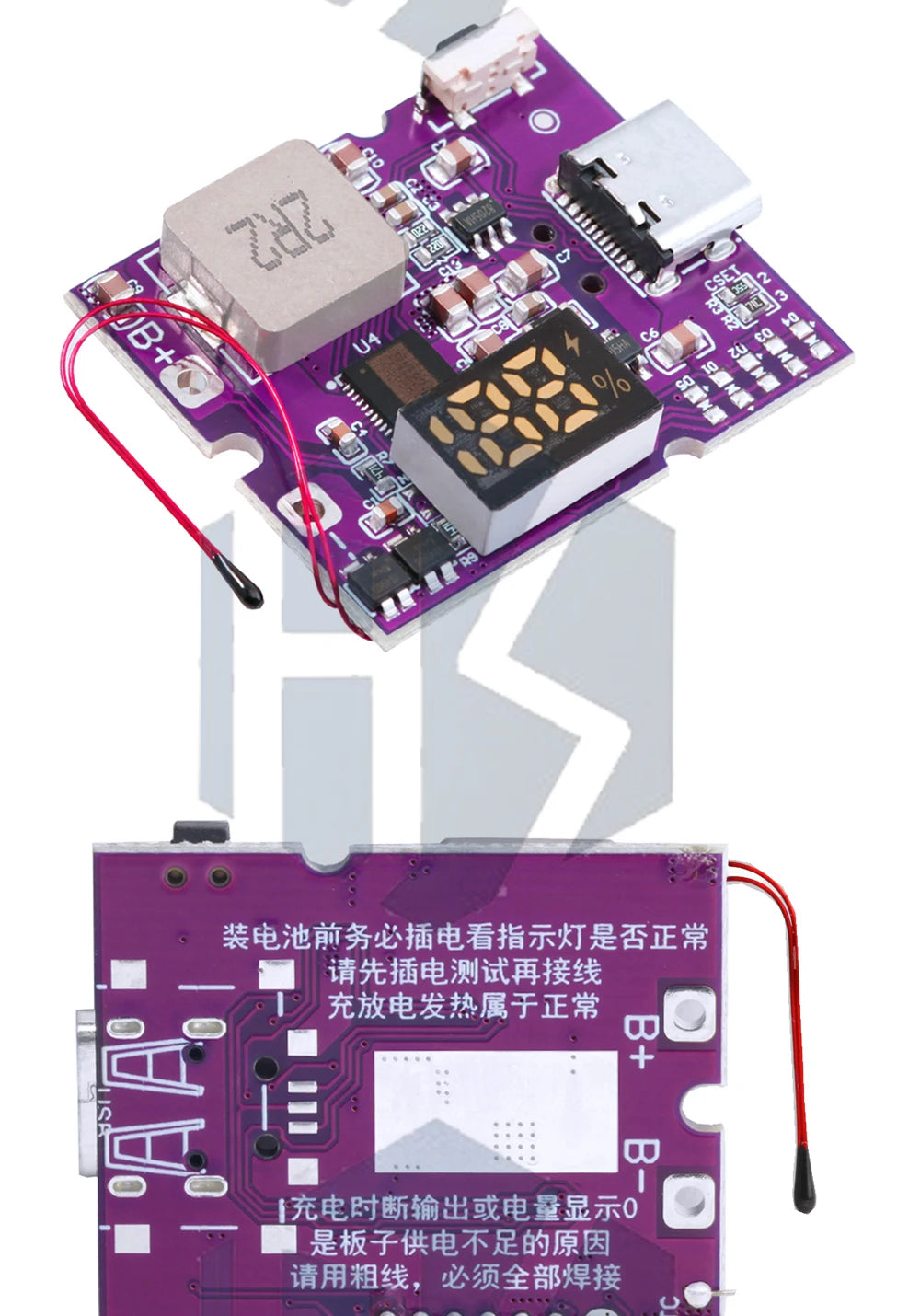 22.5W Power Bank Bidirectional Fast Charging Mobile Power Module Circuit Board With Digital/Light Type-C USB Suppor PD/QC3.0 2.0