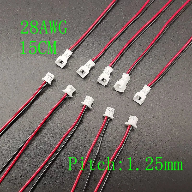 5/10Pairs Mini Micro JST 1.25mm / PH 2.0mm / XH 2.54mm Pitch 2 Pin Male Female Plug Connector With Wire Cables