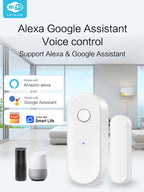 Tuya WiFi Door Sensor Window Anti-intrusion Door Open Close Burglar Security Alarm Magnetic Sensor Smart Life Alexa Google Home