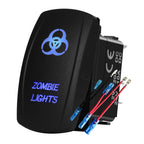 12V 24V Boat Trim Tabs Switch (ON)-OFF-(ON) Momentary Rocker Switch Waterproof Blue Light ON-OFF Toggle Switch With Harness