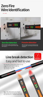 Non-Contact Voltage Tester Pen Smart Voltage Detector Infrared Indicator 12-1000V Test Pencil Breakpoint Finder With Flashlight