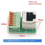 1Pcs Welding Free Data Adapter Board Female Socket Guide Rail Installation Terminals Connector RJ45 Network Port Terminal Block