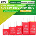 2PCS/Lot WIMA MKS2 5MM Film Capacitor 0.1UF 0.01UF 0.47UF 1UF 1.5UF 0.33UF 10UF 2.2UF 3.3UF 50V 63V 100V 250V 400V Hi-Fi Audio