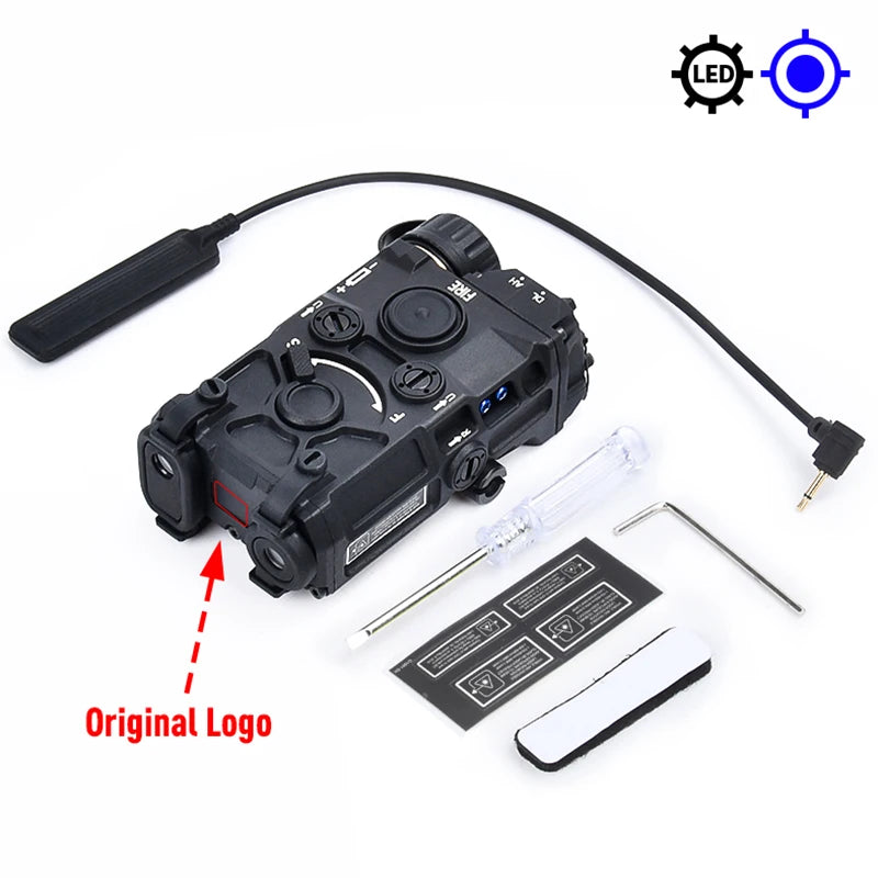 Tactical Nylon EOTEC OGL Red Dot Laser Indicator Blue Green IR PEQ-15 with OGL White Strobe Flashlight for Airsoft Gun Rifle