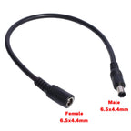 18AWG DC Power Plug 6.5x4.4mm Male to 6.5x4.4mm Female Charging Cord for Laptop DC6044 Extend Line 30cm
