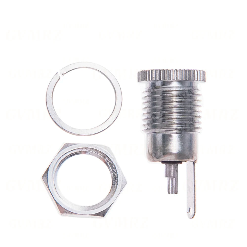 10pcs/LOT DC099 5.5 mm x 2.1mm DC Power Jack Socket Female Panel Mount Connector Metal DC-099 Open Hole 11MM 5.5*2.1 5.5*2.5