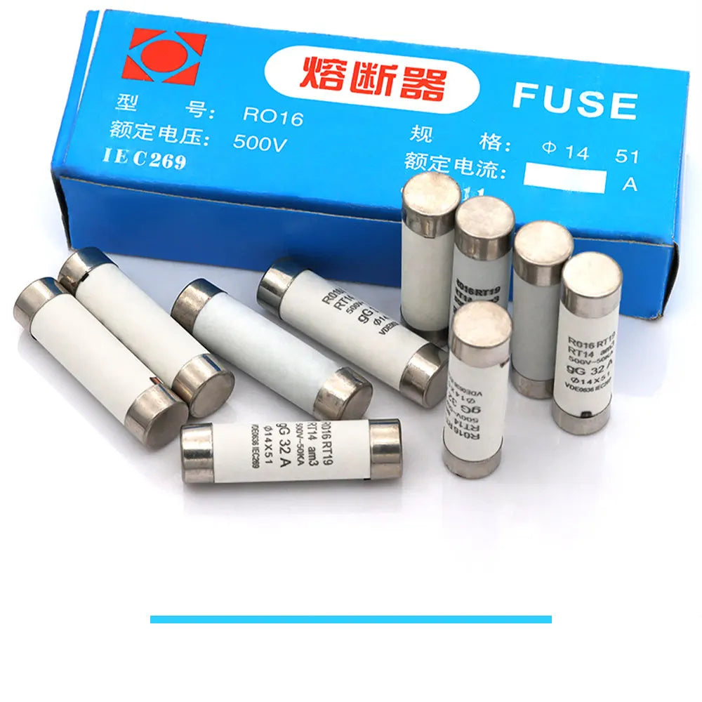 Javino 5/20/60Pcs 14*51mm(RO16)  Fast blow Ceramic Fuse 500V RO16-32A 40A 50A 63A RT18 RT14 Base