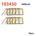 2.0-4.0AH 103450 Polymer Lithium Rechargeable Battery JST PH 2.0mm 2pin Plug for Camera GPS Navigator MP5 Bluetooth Headset