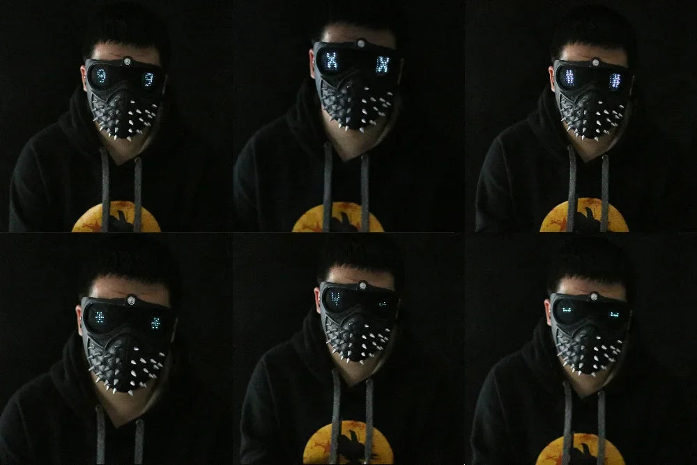 Game Watch Dog Masks Wrench Marcus LED Light Mask Eyes Changeable Cosplay Mask for Man Adult Halloween Party Carnival Masquerade