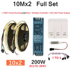 DC24V WS2811 COB LED Light Strip Kit 5M 10M 360LEDs/m Addressable Running Water Flowing Lamp With Wireless Controller Power Kit
