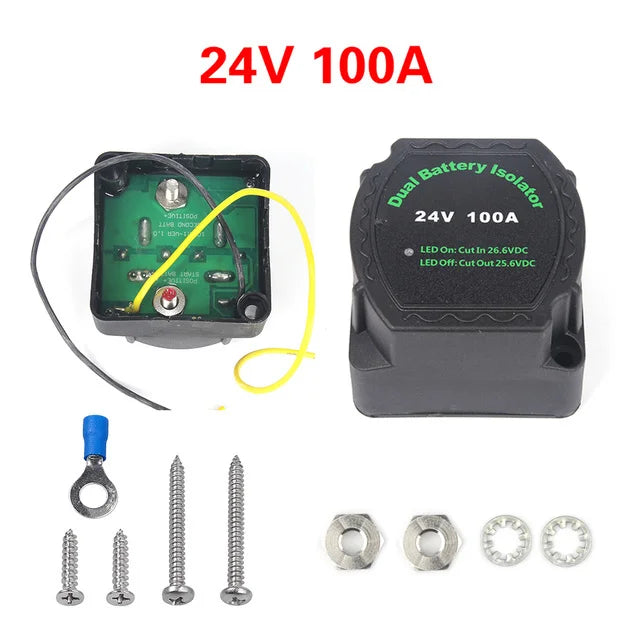 For Car RV Boat Marine Turck 12V 140A Dual Smart Battery Isolator Relay Voltage Sensitive Protection VSR Split Charge