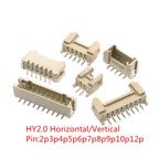 20Pcs/Lot HY2.0 HY 2.0mm With lock Connector Socket Pin Header Vertical Horizontal/Right Angle Smd/SMT Jst/2/3/4/5/6/7/8Pin P