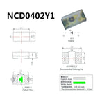 0402 SMD 50PCS NCD0402B1 NCD0402C1 NCD0402G1 NCD0402O1 NCD0402R1 NCD0402W1 NCD0402Y1 Blue Yellow Green Orange White Red 0402 LED