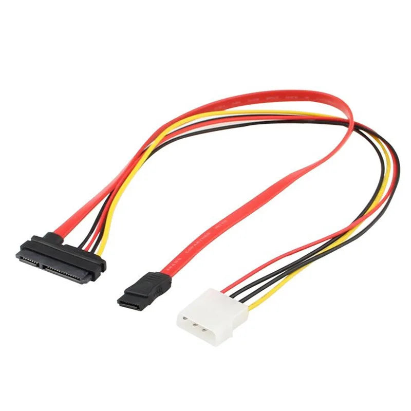 All-in-One Power & Data SATA Cable High Quality 4Pin Molex IDE to 7+15Pin Adapter for Desktop PC SSD HDD Optical Drive 0.1-0.5m