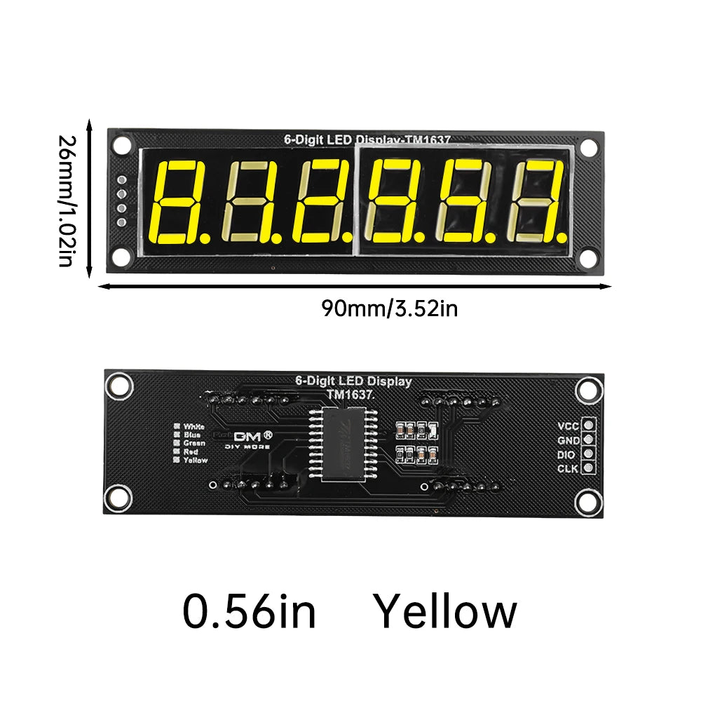 TM1637 Module 0.56" 0.56 Inch 7 Segments Digital Display Tube 4/6-Digit LED Module Board For Arduino Red Green Blue White