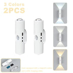 Smart RGB Double-head Wall Light Motion Sensor Magnetic Night Light Rechargeable Spotlight for Bedroom Closet Garden Room Decor