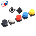 12*12*7.3MM Tactile Push Button Switch Momentary Micro switch button Tact Cap White Black Yellow Blue Red for Arduino Switch