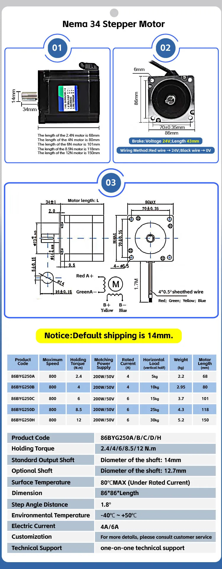 Nema 17/23/34 Stepper Motor Kit 2-Phase 4-Wire 1.2-8.5N.m + Driver TB6600/DM542/MA860 for CNC 3D Printer