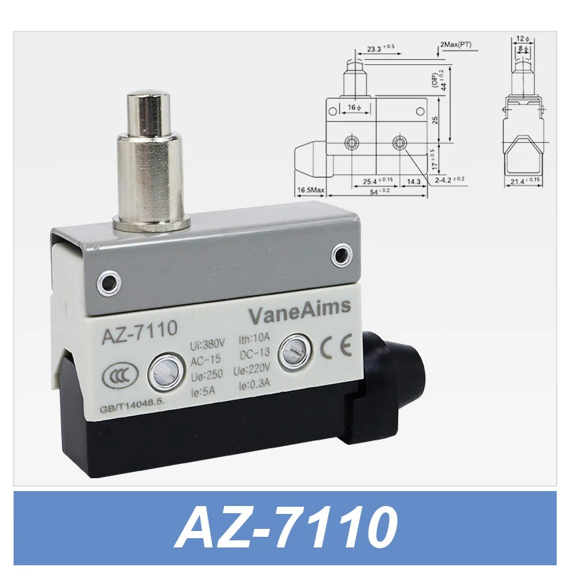 Waterproof AZ Micro Limit switch 10A 250V AZ-7312 AZ-7311 AZ-7121 AZ-7120 Small Roller Lever Travel Switch without fixation