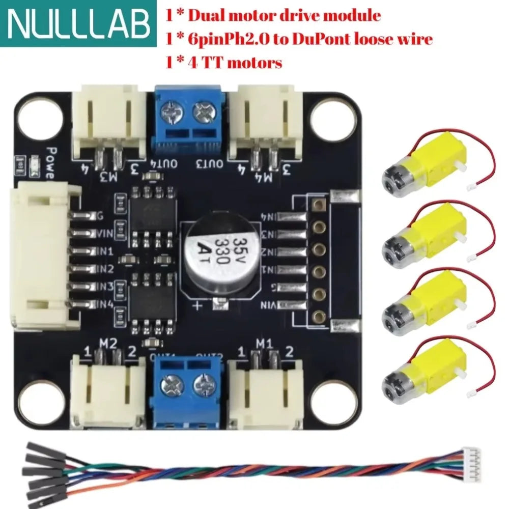4 TT Motor and Driver Kit 4 DC Motor Compact Replacement for L298N DIY Robot Car Starter Kit for Arduino/ESP32/Raspberry Pi