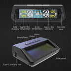 Temperature Warning Fuel Save Tire Pressure Monitoring System Solar TPMS With 4 External Sensors Car Tyre Pressure Monitor
