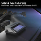 Tire Pressure Monitoring System Auto Security Alarm Systems Solar/USB Powered Tyre Temperature Monitor Car TPMS 4 Sensors