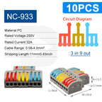 Quick Wiring Connectors Boxed Universal Compact Splitter Electrical Cable Push-in Conductors Connector With Lever Terminal Block