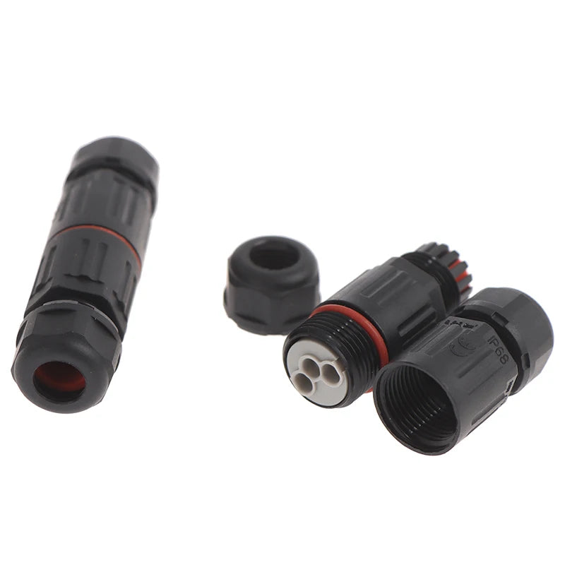 2 Pin 3 Pin Outdoor Plug Socket Straight Quick Screw Connection IP68 Industrial Electrical Waterproof Wire Cable Connector
