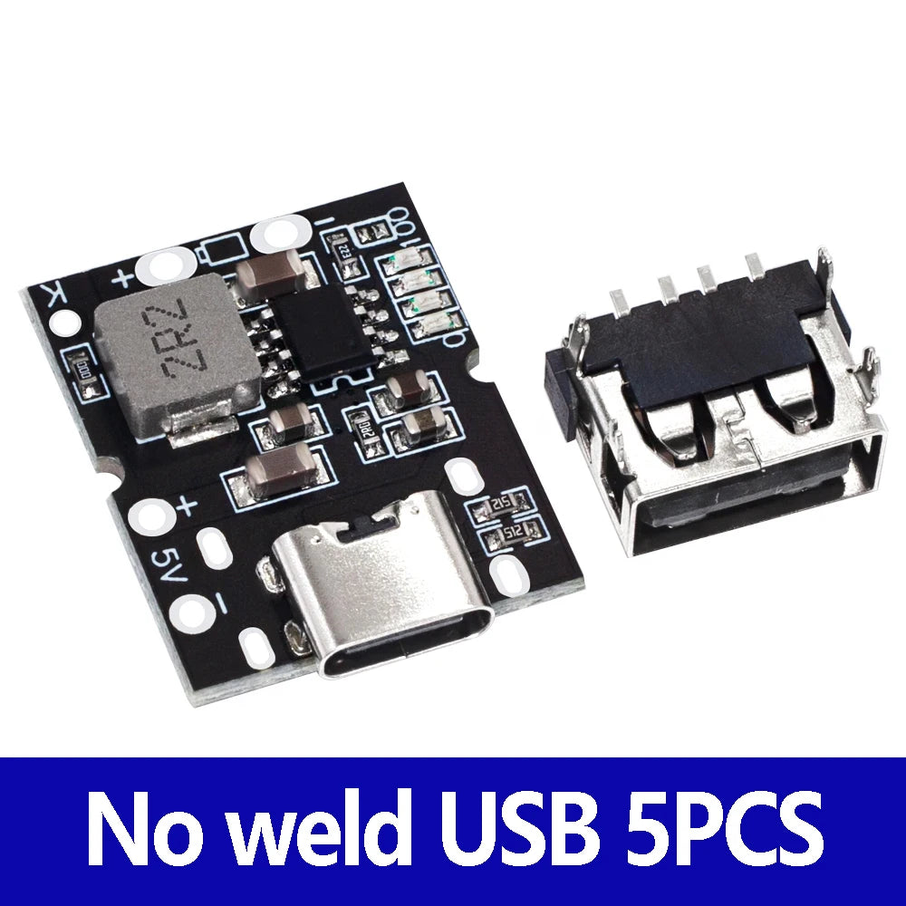 Type-C USB 5V 2A Boost Converter Step-Up Power Module Lithium Battery Charging Protection Board  LED Display USB For DIY Charger