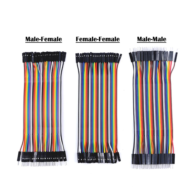 Jumper Wire 40Pins 2.54mm 10/15/21/30/40CM Female To Female, Male To Female, Male To Male Jumper Line Connecting Cable DIY KIT