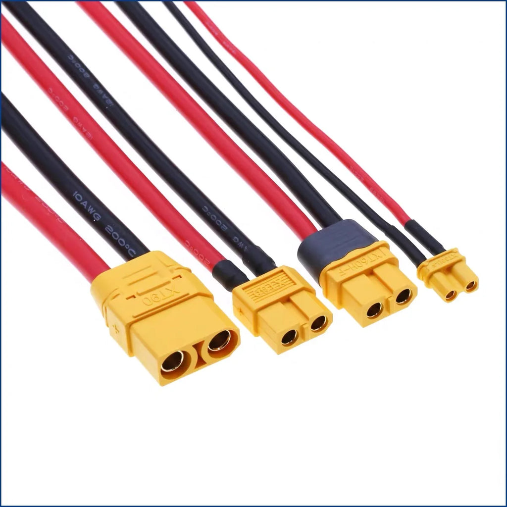 XT30U XT60U XT60H XT90 Plug Connector Male / Female with 18/16/14/12/10 AWG Cable Dual Extension Battery for RC Battery Cable