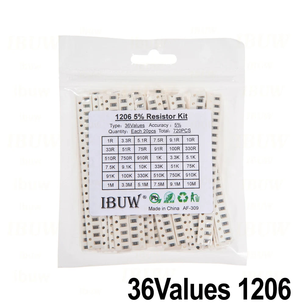 660pcs 200pcs 720pcs 4000pcs 0402 0603 0805 1206 1210 2512 smd resistor kit igmopnrq assorted kit 10k 100k 1k 1r 100r 220r 1% 5%