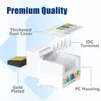 Cat5e Cat6 Tool-Less Keystone Jack Connector Female RJ45 Connectors Adapter Keystone Module Internet Network Ethernet LAN Cable
