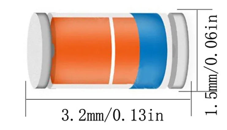100pcs 0.5W 1206LL34 SMD Zener Diode 2V 2.7V 3V 3.3V 3.6V 3.9V 4.7V 5.V 5.1V 5.6V 6.2V.5V 8.2V 10V 12V 13V 15V 20V 24V 39V 5