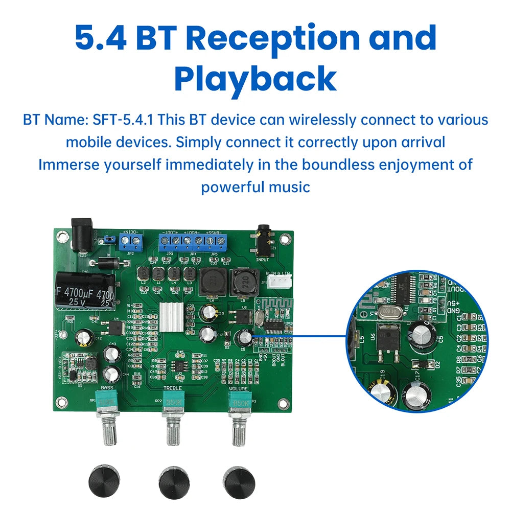 DC 9-18V 2.1 Channel Digital Audio Amplifier Board 2*15W+30W Bluetooth 5.4 Digital Decoder Power Amplifier Audiophile Subwoofer